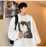 Mens Oversized Love No Watting Letter Graphic Sweatshirts 2025 Korean