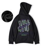Retro Graffiti Letter Print Letter Pullover Hoodies Mens Streetwear
