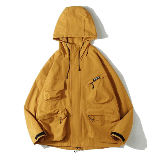 Windbreaker hooded jacket zip-up graffiti puffer