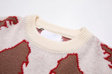 hip hop knitted sweater men autumn winter o neck anime pattern pullover streetwear casual loose sweaters unisex jumpers knitwear urban wear with bold artwork, unique limited edition hoodie, trendy hip hop style outerwear