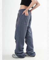 fashion washed distressed pants elastic waist drawstring men women hip hop casual sportwear pants unisex y2k streetwear joggers unique joggers style 560