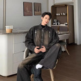 grunge street bomber, modern fit for men, oversized fit