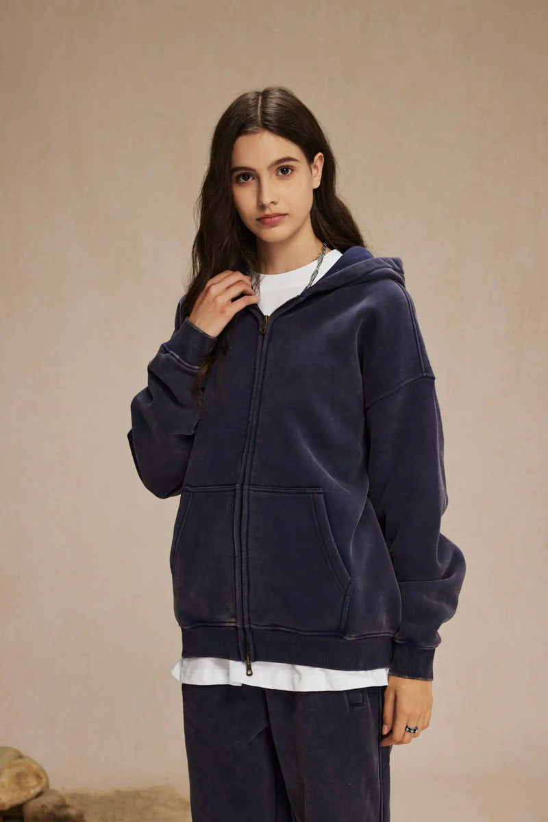 Batik Fleece Zippered Hoodie | Skatercore Style Hoodie