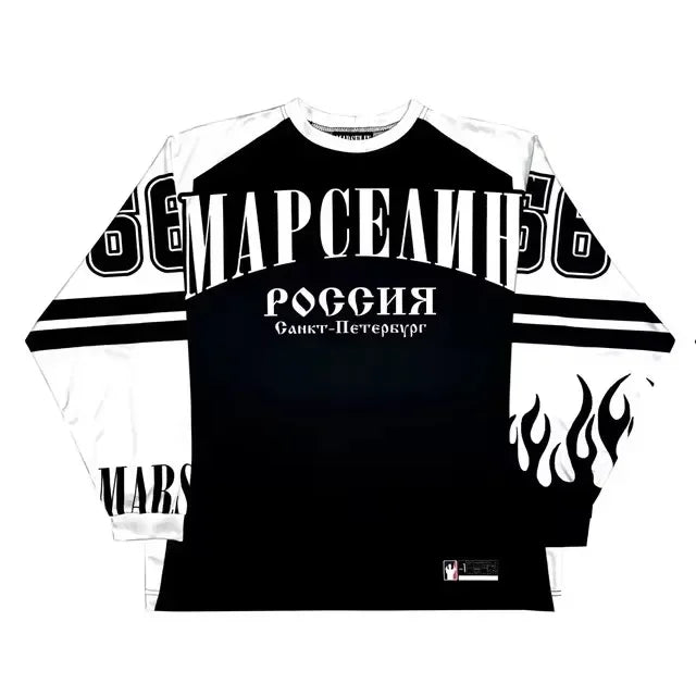 Gothic Vintage print – Hip Hop Loose Casual Baseball Harajuku Sprots Long Sleeves T