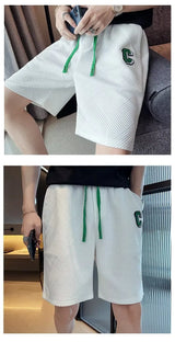 2023 Spring Men's Shorts Korean Fashion Black Shorts Harajuku High Street Men's Clothing White Gym Shorts Men Sweatpants New