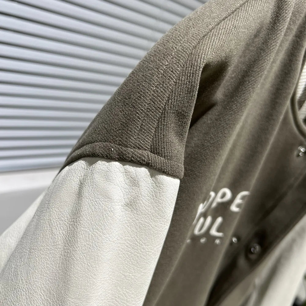 streetwear jacket featuring new luxury 2022 men beige embroidery tiger pu leather varsity coats jackets down coats cotton warm winter thicken a584 design – premium quality jacket for men