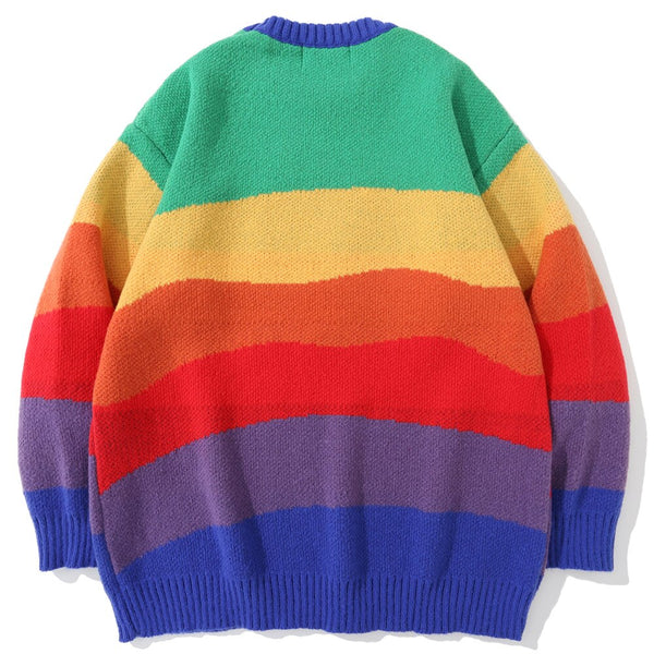 "Rainbow Time" Unisex Men Women Streetwear Graphic Sweater Daulet Apparel