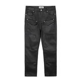 streetwear kanye slim fit feet coated black jeans pants for men pocket brushed wax tapered pants man casual cargo jeans y2k unique cargo style 4554