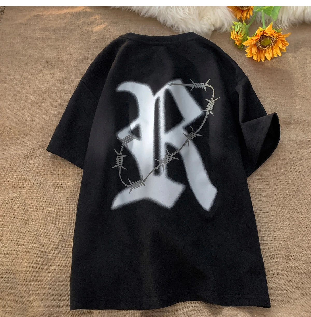 Y2k Vintage print – Trendy Street T Shirt Summer Suede T Shirt Men Fashion Letter
