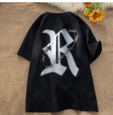 Y2k Vintage print – Trendy Street T Shirt Summer Suede T Shirt Men Fashion Lette