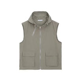 summer casual sleeveless set men hip hop loose hooded vest pockets straight leg cargo pants 2 piece outdoors sports camp suit unique cargo style 4422