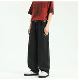 new vintage men s patchwork baggy jeans draped straight leg denim trousers autumn korean fashion high street casual y2k jean unique jeans style 546