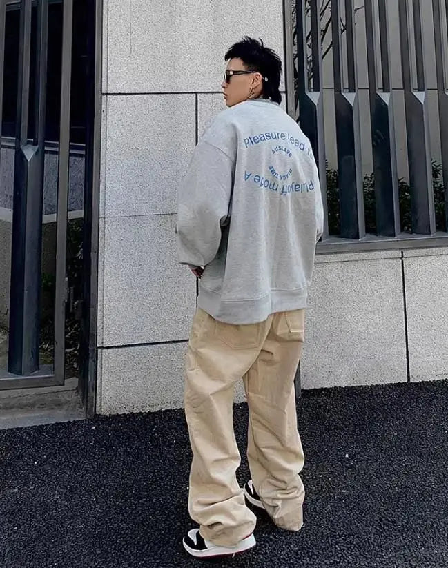 Trendy Korean Style Personalized Eye Print Round Neck Sweatshirt Men and Women Autumn and Winter Y2K High Street Hip-hop Tops