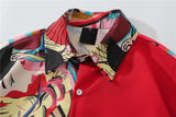 Dark Icon Patchwork Oversized Men's Shirt 2020 Summer Turn-down Collar Loose Shirts Men