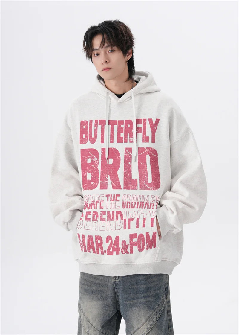 Oversized Urban Half Zip Hoodie – American Street Mottled Letter Print Hoodies For Men 2024 New Hip Hop Fashion Hooded Sweatshirt Couple Y2K Vintage Hoodie | Zip Knit Drop #165
