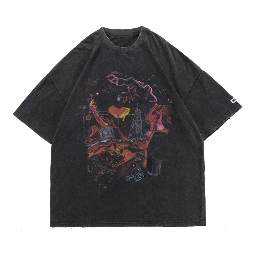 Trapwear Shirt – Gonthwid Oversized T Shirts Hip Hop Distressed Graffiti Punk – Modern Streetwear for Everyone