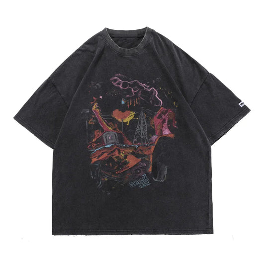 Trapwear Shirt – Gonthwid Oversized T Shirts Hip Hop Distressed Graffiti Punk – Modern Streetwear for Everyone