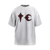 High Street Thug Club New Patchwork Embroidered Short Sleeved Casual Loose And Versatile Korean Street Solid Color T-shirt VTG