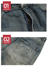 hi street vintage baggy jeans men retro blue loose straight denim pants distressed ripped dirty jeans trouser hip hop streetwear unique jeans style 5982