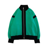 checkered varsity coat, layered streetwear look, trendy