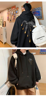 New Anime Meteorite Fall Graphic Printed Hooded Sweatshirts Hombre Hip