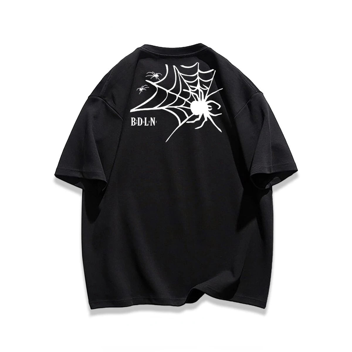 Y2k Broken heart – Trendy Street American Spider Web Print Round Neck Short Sle