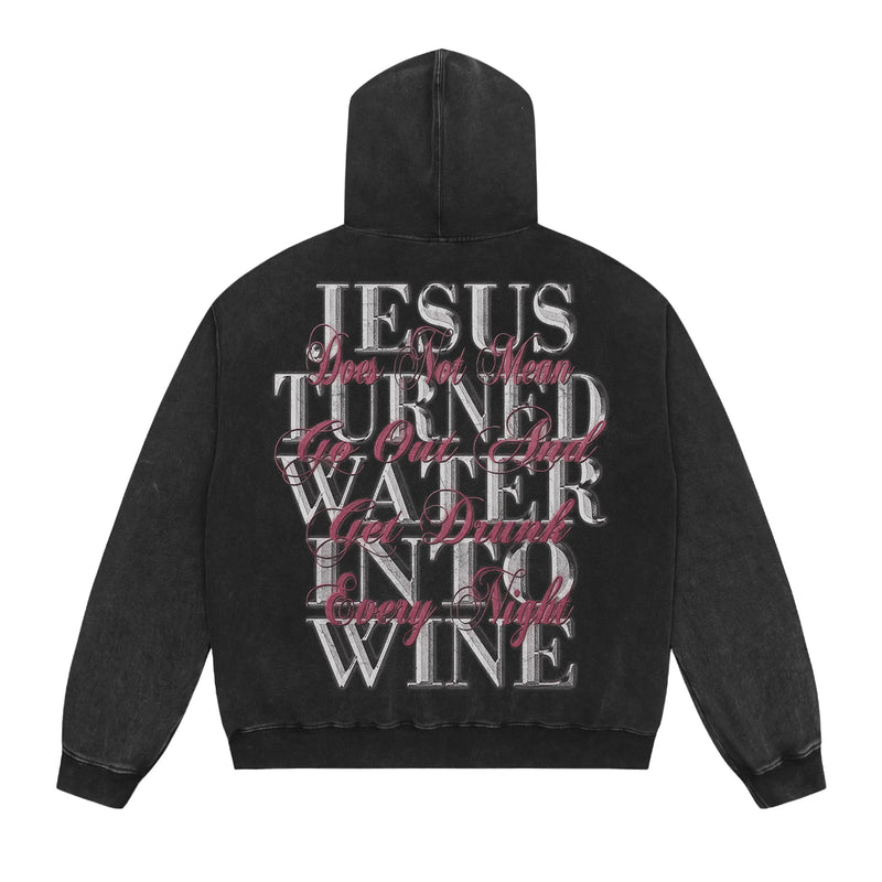 24ss Vintage SM Brand Fashion Washed Distressed stir fried salt high gram heavy vintage looped hoodie hooded sweatshirt