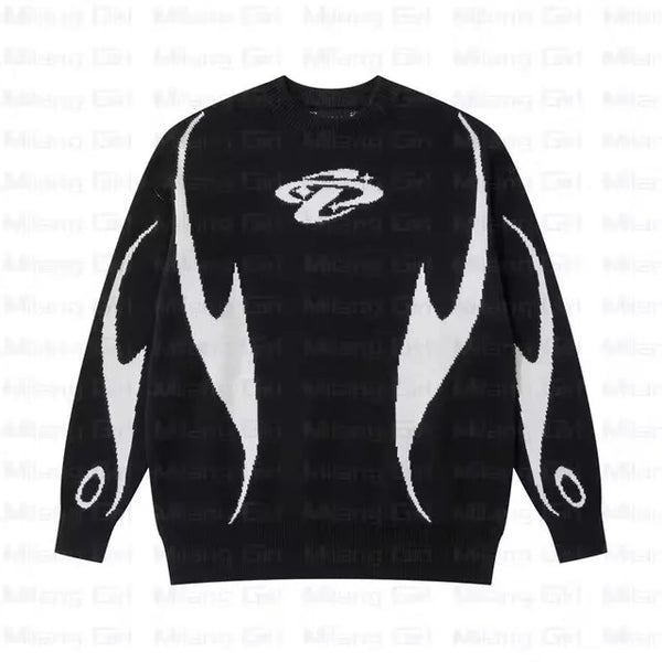 grunge oversized knit streetwear piece for layered look and winter street fits, ideal for men’s fashion and seasonal streetwe