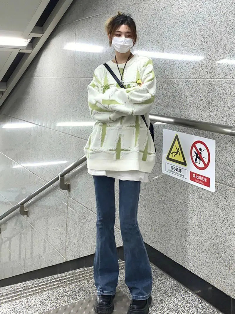 grunge oversized knit streetwear piece for layered look and winter street fits, ideal for men’s fashion and seasonal streetwe