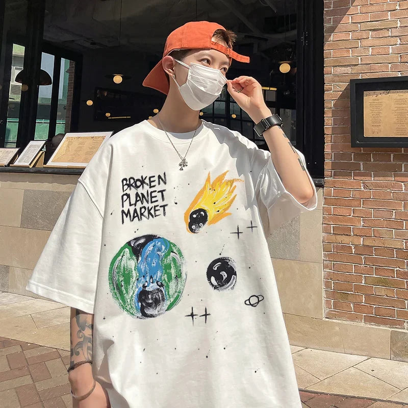 Y2K Graphic Tee – Newest Saint T Shirts Letter Pattern Tops Tee Men Woman Spri – Urban Streetwear for Men & Women