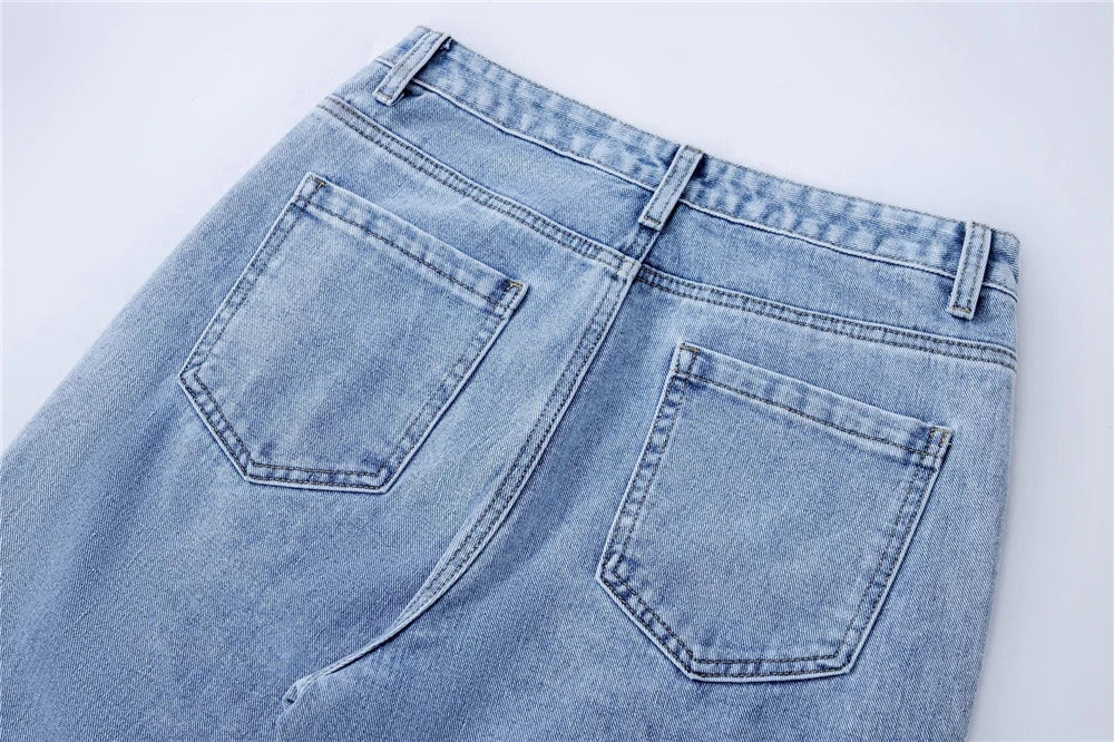 2024 Streetwear Blue Jeans Letter Printing Vintage Retro Denim Trousers Harajuku Jogger Denim Jeans Hipster