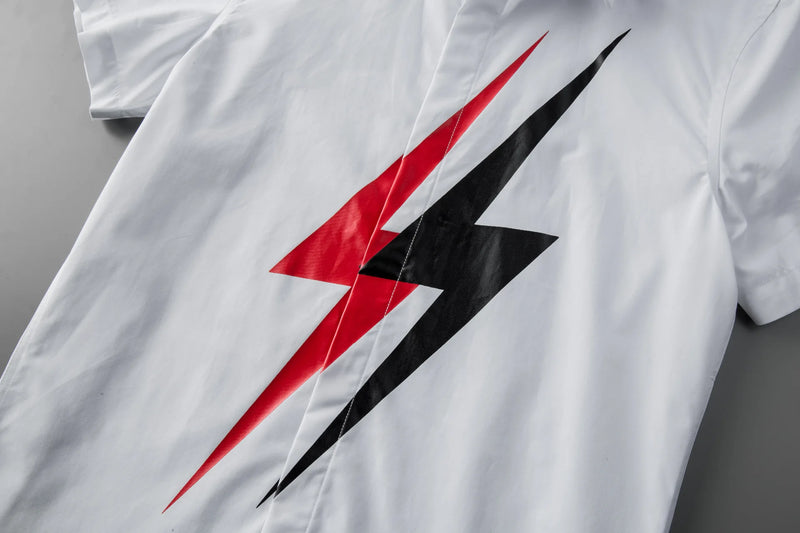 New 2022 Men Classic NEIL BARRETT thunderbolt Cotton Casual Shirts Shirt high quality Pocket Short sleeves S 3XL #A602