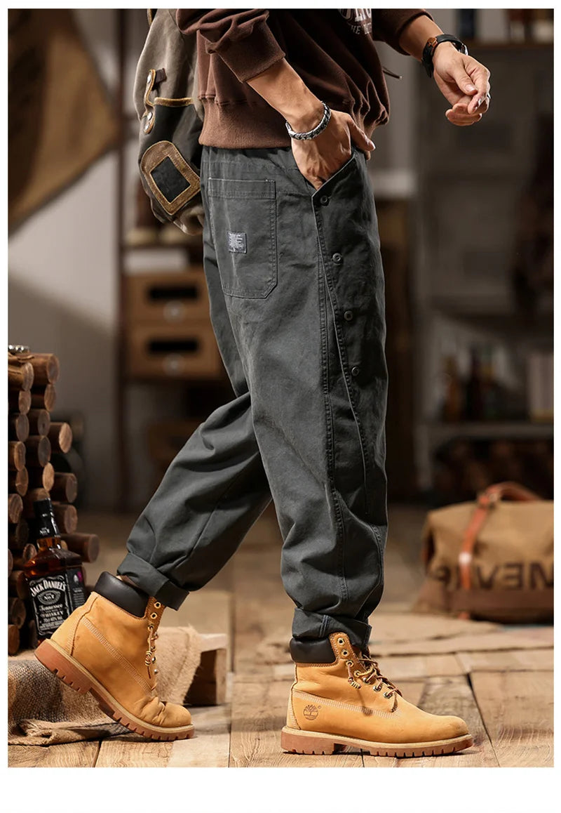 new breasted cargo tracksuit pants for men autumn y2k vintage harem tactical sweatpants casual outdoor baggy joggers trousers unique joggers style 69