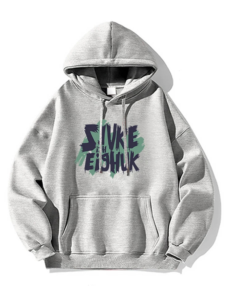 Autumn Design Letter Print Fleece Hoodies For Men Fashion Hip Hop Over