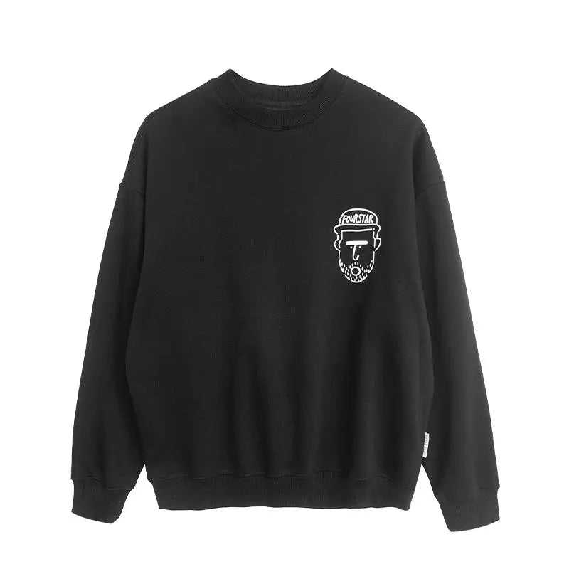 Spring and Autumn Korean Style New Style Men's Round Neck Sweatshirt American Ins Casual Loose Cartoon