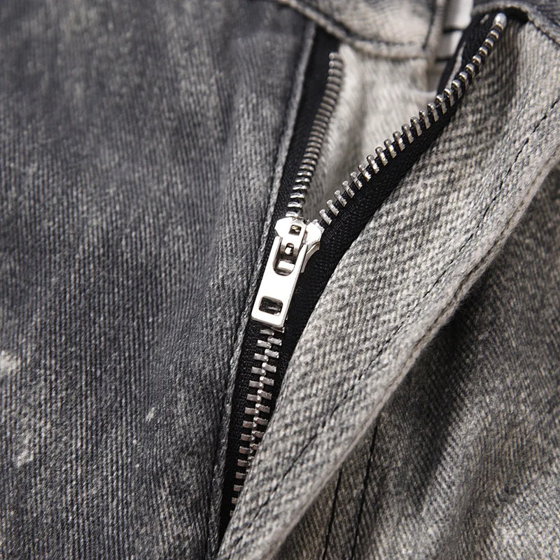 frog drift american style nostalgia vintage washable pure cotton loose zipper straight jeans long pants trousers for men women unique jeans style 1339