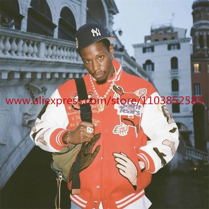 urban fashion featuring 2024 autumn winter vintage high street vibe style american heavy duty embroidered baseball jacket coat men top oversize hip hop design – premium quality jacket for men