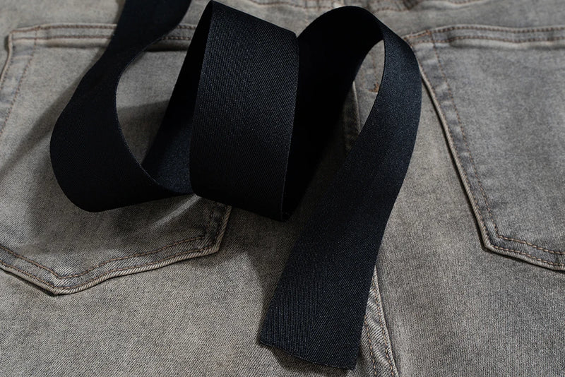 ro ribbons desert colore high elastic micro flared jeans mens straight baggy casual boot cut oversize solid loose denim trousers unique jeans style 876