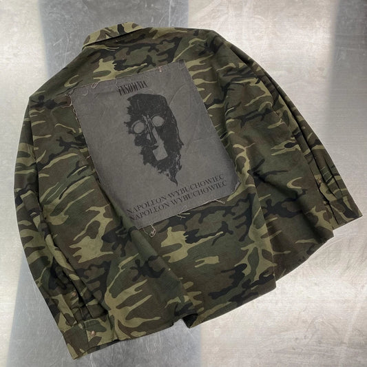 Graffiti for hooded zip-up oversized parka