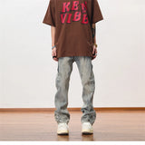 hip hip streetwear denim straight pants mens harajuku retro washed cotton casual zipper joggers jeans trousers pants jean men unique joggers style 2098