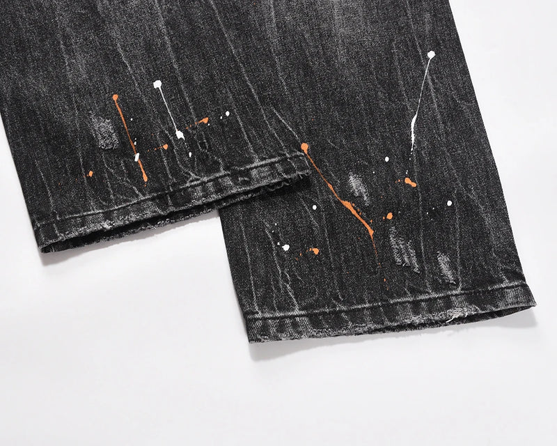 frayed damaged washed black baggy jeans men and women straight streetwear y2k pantalones hombre denim pants oversized cargos unique cargo style 5667