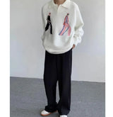 grunge fire sweater, streetwear drip, cozy knitwear for men, oversized grunge aesthetic winter top