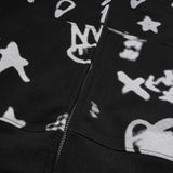 sadcore crying character featuring rainbowtouches hoodies mens streetwear for men pattern printed hip hop high street coat cotton vintage superior quality black