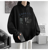 Cool Cartoon Cat Graphic Print Hoodies For Men Y2K Streetwear Clothes