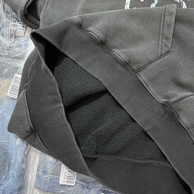 Y2K tech hoodie with holographic glitch effects