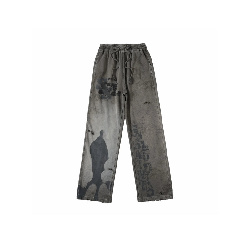 new arrival ssaint louis dirty old graffiti printed drawstring sanitary pants casual sport pants unique default style 6150