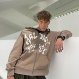 Autumn And Winter Funny Star Pattern Harajuku Hooded Coat 2024 Y2K Str