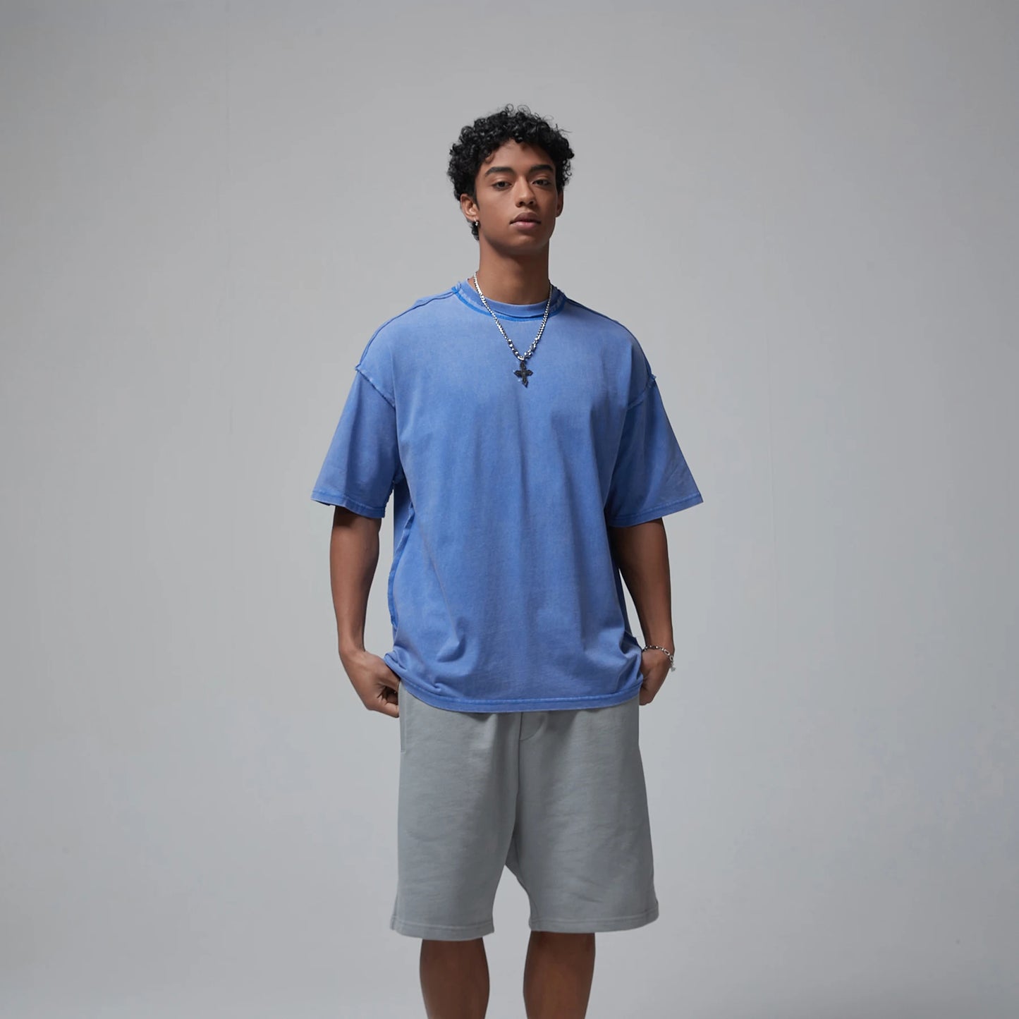 Skatercore Chrome logo – 2024 Summer New Washed Oversized Tshirt Worn Out Retro Distr