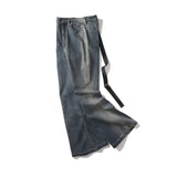 y2k washed gradient jeans pants blue stretch floor mop pants distressed casual micro speaker baggy mens and womens flare jean unique jeans style 101