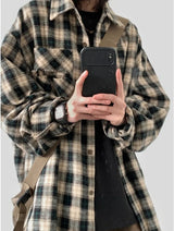 japanese college mens sets rough edge embroidery plaid shirt jackets big pocket retro cargo pants 2 pcs 2024 new casual suits unique cargo style 4442